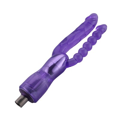 Dobbelt penetrationsdildo til anal og vaginal sex med 3XLR-stik