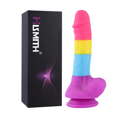 Hismith 8.2" Silicone Rainbow Dildo with Suction Cup