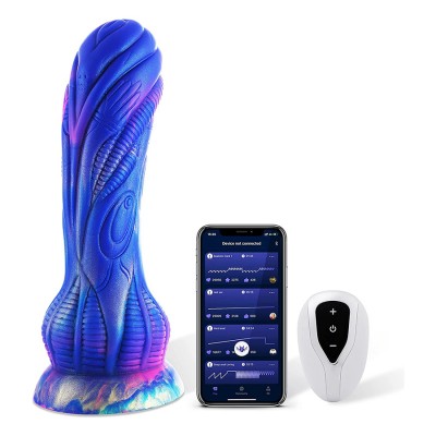 Giant Vibrating Alien Octopus Dildo: Lifelike, Bluetooth Enabled, Suction Cup Base Pleasure for Women
