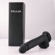 KlicLok 21 cm Silicone Dildo Flexible Lifelike Silicone Black Dildo with Keel for KlicLok Sex Machines, Intermediate Series